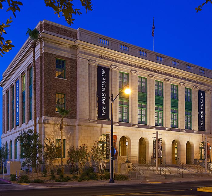 Exterior shot of The Mob Museum