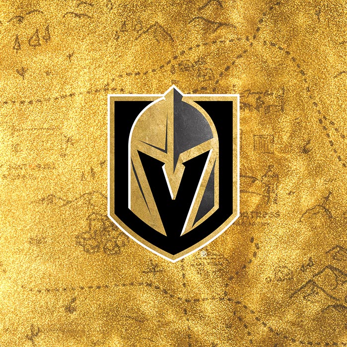 Vegas Golden Knights emblem on a graphic background.